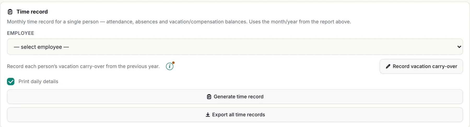 Payroll export
