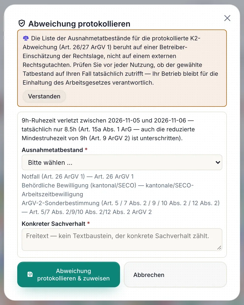ArG-Prüfung beim Planen
