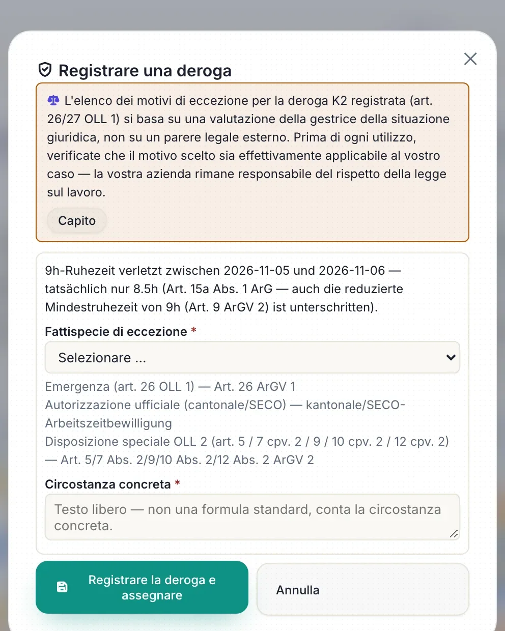 Controllo LL durante la pianificazione